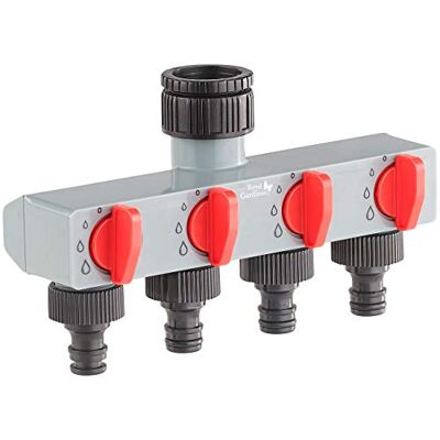 Royal Gardineer Wasserverteiler: Regulierbarer 4-Wege-Schlauch-Verteiler für die Gartenbewässerung (Bewässerung Verteiler, Wasser, Zoll) Royal Gardineer Wasserverteiler: Regulierbarer 4-Wege-Schlauch-Verteiler für die Gartenbewässerung (Bewässerung Verteiler, Wasser, Zoll)