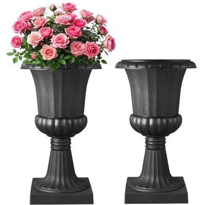 VEVOR Blumenspindel aus Kunststoff, 40x67 cm, 2er-Pack, Pflanzpokal. Pflanzkübel, Pflanzschale, Schwarze Blumentöpfe, für die Veranda, Hochzeit, Party, Zuhause, Bühne, Balkon, Terrassendekoration VEVOR Blumenspindel aus Kunststoff, 40x67 cm, 2er-Pack, Pflanzpokal. Pflanzkübel, Pflanzschale, Schwarze Blumentöpfe, für die Veranda, Hochzeit, Party, Zuhause, Bühne, Balkon, Terrassendekoration