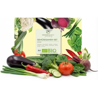 growgreens BIO Gemüsesamen Set mit 10 Sorten Gemüse Samen Anzuchtset aus biologischem Anbau ideal für Terrasse, Balkon & Garten growgreens BIO Gemüsesamen Set mit 10 Sorten Gemüse Samen Anzuchtset aus biologischem Anbau ideal für Terrasse, Balkon & Garten