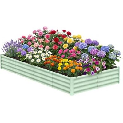 GarveeHome Hochbeet Aus Verzinktem Stahl 244x122x30 cm – Rechteckiges Metall-Hochbeet Mit Sicherheitskante & Handschuhen – Pflanzbeet Für Garten, Gemüse, Kräuter & Blumen – Grün GarveeHome Hochbeet Aus Verzinktem Stahl 244x122x30 cm – Rechteckiges Metall-Hochbeet Mit Sicherheitskante & Handschuhen – Pflanzbeet Für Garten, Gemüse, Kräuter & Blumen – Grün