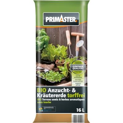 Primaster Bio Kräuter- & Anzucht Erde torffrei 16 L Primaster Bio Kräuter- & Anzucht Erde torffrei 16 L