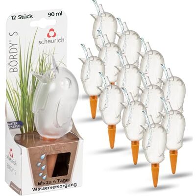 Scheurich Wasserspender S Bördy 12 x Klar 90ml Füllmenge Bewässerungskugel klein mit Ton Fuß Wasserspender Pflanzen und Blumen Terrakotta Stiel Scheurich Wasserspender S Bördy 12 x Klar 90ml Füllmenge Bewässerungskugel klein mit Ton Fuß Wasserspender Pflanzen und Blumen Terrakotta Stiel