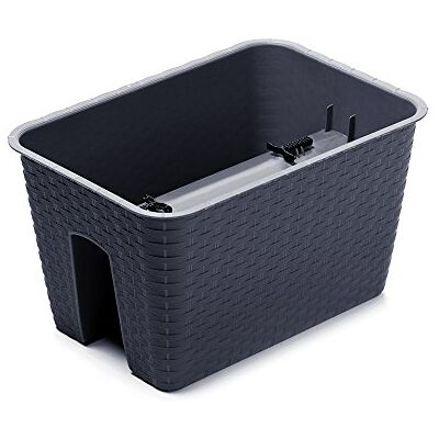 Unbekannt Blumenkasten Balkonkasten zum Aufstecken, Railing Blumentopf für Balkongeländer 4 Farben Rattan Optik 2 Größen von rg-vertrieb (400 Anthrazit) Unbekannt Blumenkasten Balkonkasten zum Aufstecken, Railing Blumentopf für Balkongeländer 4 Farben Rattan Optik 2 Größen von rg-vertrieb (400 Anthrazit)