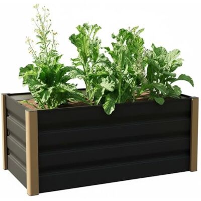 GarveeHome Aluminium-Hochbeet, 240 * 100 * 40 Jumbo-Größe Mit Offenem Boden, Pflanzkasten-Bausatz Für Den Außenbereich Mit Abgerundeten Sicherheitskanten Und Schnittfester Einfassung, Grau GarveeHome Aluminium-Hochbeet, 240 * 100 * 40 Jumbo-Größe Mit Offenem Boden, Pflanzkasten-Bausatz Für Den Außenbereich Mit Abgerundeten Sicherheitskanten Und Schnittfester Einfassung, Grau