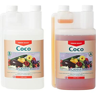 CANNA Coco Pflanzendünger, 1 Liter, A & B, 2 Flaschen CANNA Coco Pflanzendünger, 1 Liter, A & B, 2 Flaschen