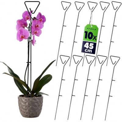 KADAX 10er Set Blumenstütze, Pflanzenstütze aus Stahl, Höhe: 50 cm, dekorative Stützstäbe für Orchideen, Blumen, Pflanzen, Zimmerpflanzen, Blumentopf, Rankhilfe, Rankstäbe (Dreieck) KADAX 10er Set Blumenstütze, Pflanzenstütze aus Stahl, Höhe: 50 cm, dekorative Stützstäbe für Orchideen, Blumen, Pflanzen, Zimmerpflanzen, Blumentopf, Rankhilfe, Rankstäbe (Dreieck)