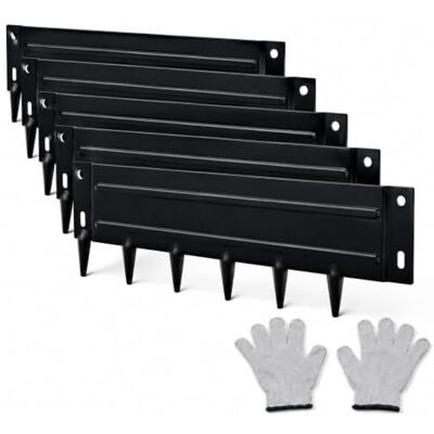 Generic Rasenkante aus Metall, graues 5-teiliges Set für Garten, Rasen und Blumenbeet Generic Rasenkante aus Metall, graues 5-teiliges Set für Garten, Rasen und Blumenbeet