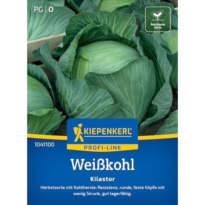 Kiepenkerl Weißkohlsamen "Kilastor" 1041100, Gemüsesaat Runde, feste Köpfe, wenig Strunk, Lagerfähig, Aussaat ab Saatbeet Kiepenkerl Weißkohlsamen "Kilastor" 1041100, Gemüsesaat Runde, feste Köpfe, wenig Strunk, Lagerfähig, Aussaat ab Saatbeet