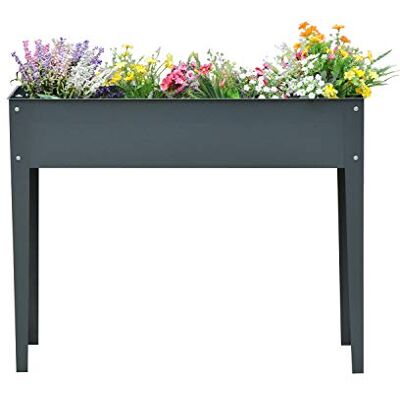 Outsunny Hochbeet Metall mit Füßen 3 Abflusslöchern 100 x 30 x 80 cm Outsunny Hochbeet Metall mit Füßen 3 Abflusslöchern 100 x 30 x 80 cm