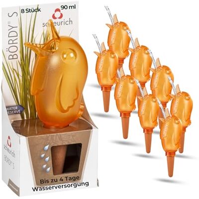Scheurich Wasserspender S Bördy 8 x Orange 90ml Füllmenge Bewässerungskugeln klein mit Ton Fuß Wasserspender Pflanzen und Blumen Terrakotta Stiel Scheurich Wasserspender S Bördy 8 x Orange 90ml Füllmenge Bewässerungskugeln klein mit Ton Fuß Wasserspender Pflanzen und Blumen Terrakotta Stiel