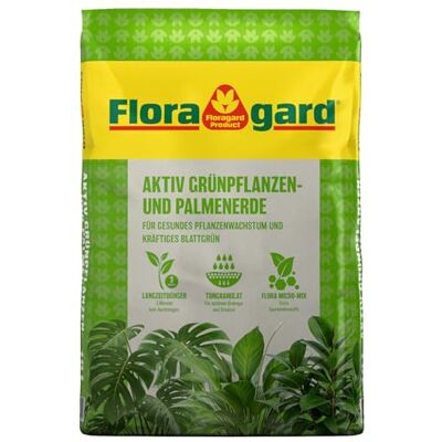 Floragard Aktiv Grünpflanzen- und Palmenerde mit 3 Monate Dünger-Depot, für Palmen, Farne, Ficus und Monstera, 10 L Floragard Aktiv Grünpflanzen- und Palmenerde mit 3 Monate Dünger-Depot, für Palmen, Farne, Ficus und Monstera, 10 L