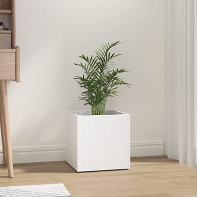 vidaXL Pflanzgefäß, Pflanzkasten für Wohnzimmer Schlafzimmer Büro, Pflanzkübel Dekorativ mit viel Platz, Pflanztopf Blumenkasten Blumentopf, Weiß Holzwerkstoff vidaXL Pflanzgefäß, Pflanzkasten für Wohnzimmer Schlafzimmer Büro, Pflanzkübel Dekorativ mit viel Platz, Pflanztopf Blumenkasten Blumentopf, Weiß Holzwerkstoff