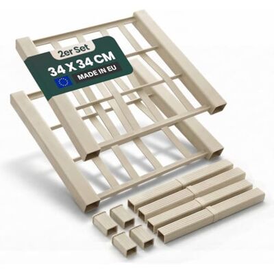 Kreher Rankgitter Spalier mit Pflanzkasten (Rückwand schmal, Beige) Spalierrückwand aus robustem Kunststoff als Sicht- und Windschutz, Maße 35 x 34 cm, XL, Stecksystem, 2er Set Kreher Rankgitter Spalier mit Pflanzkasten (Rückwand schmal, Beige) Spalierrückwand aus robustem Kunststoff als Sicht- und Windschutz, Maße 35 x 34 cm, XL, Stecksystem, 2er Set