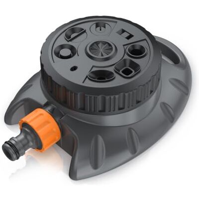 Brandson Rasensprenger 3/4 Zoll Rasensprinkler Drehscheibe mit 8 Sprühformen – Schnellkupplungssystem – Sprühmuster: rund oval quadratisch Fächer Halbkreis Strahl frontal seitlich – große Flächen Brandson Rasensprenger 3/4 Zoll Rasensprinkler Drehscheibe mit 8 Sprühformen – Schnellkupplungssystem – Sprühmuster: rund oval quadratisch Fächer Halbkreis Strahl frontal seitlich – große Flächen