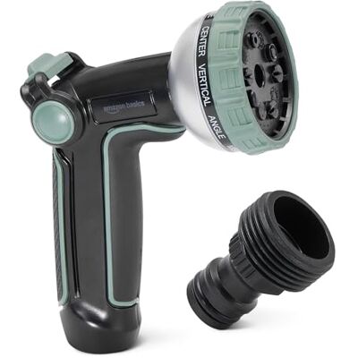 Amazon Gartenschlauch Spritze für Bewässerung oder Reinigung, Gartenbrause mit 10 Sprühmustern, Metall, Grün, 1er-Pack Amazon Gartenschlauch Spritze für Bewässerung oder Reinigung, Gartenbrause mit 10 Sprühmustern, Metall, Grün, 1er-Pack