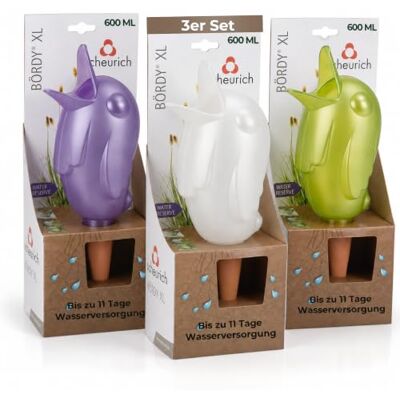 Scheurich Wasserspender Bördy XL 3er Set Transparent/Lila/Grün 620 ml Füllmenge Bewässerungskugel klein mit Ton Fuß Wasserspender Pflanzen und Blumen Terrakotta Stiel Scheurich Wasserspender Bördy XL 3er Set Transparent/Lila/Grün 620 ml Füllmenge Bewässerungskugel klein mit Ton Fuß Wasserspender Pflanzen und Blumen Terrakotta Stiel