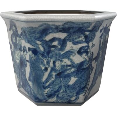 Red Lantern Oriental Furniture Blumentopf, Porzellan, 25,4 cm, Blau/Weiß Red Lantern Oriental Furniture Blumentopf, Porzellan, 25,4 cm, Blau/Weiß