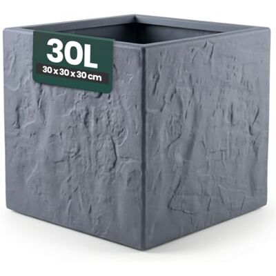 Kreher ® Pflanzkübel Anthrazit/Hellgrau Blumentopf Kunststoff Steinoptik frostfest & UV-beständig 30x30x30, 40x40x40, 60x30x30 cm 1er/2er Set Balkon Garten (1, Anthrazit, 30 x 30 x 30 cm) Kreher ® Pflanzkübel Anthrazit/Hellgrau Blumentopf Kunststoff Steinoptik frostfest & UV-beständig 30x30x30, 40x40x40, 60x30x30 cm 1er/2er Set Balkon Garten (1, Anthrazit, 30 x 30 x 30 cm)