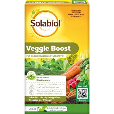 Solabiol Veggie Boost, Biostimulanz aus rein pflanzlichen Extrakten verbessert und reguliert die natürlichen physiologischen Prozesse der Pflanzen, 250 ml Konzentrat Solabiol Veggie Boost, Biostimulanz aus rein pflanzlichen Extrakten verbessert und reguliert die natürlichen physiologischen Prozesse der Pflanzen, 250 ml Konzentrat