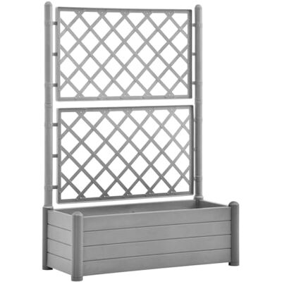 vidaXL Pflanzkübel mit Spalier Rankgitter Rankhilfe Gartenspalier Pflanzkasten Blumenkübel Blumenkasten Hochbeet 100x43x142cm PP Steingrau vidaXL Pflanzkübel mit Spalier Rankgitter Rankhilfe Gartenspalier Pflanzkasten Blumenkübel Blumenkasten Hochbeet 100x43x142cm PP Steingrau