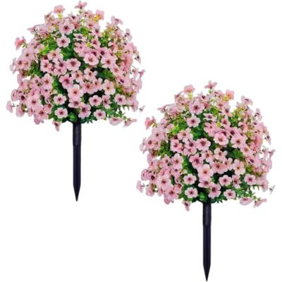 Generic 2Pcs 23.62 in Faux Flower Garden Stakes Easy Install No Fade Outdoor Realistic Plastic Flowers with Ground Stake for Porch Patio Balcony Planter Yard Generic 2Pcs 23.62 in Faux Flower Garden Stakes Easy Install No Fade Outdoor Realistic Plastic Flowers with Ground Stake for Porch Patio Balcony Planter Yard