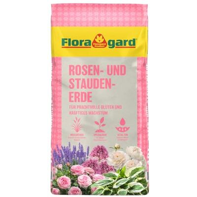 Floragard Rosenerde 40 Liter torfreduzierte Spezialerde mit Ton für Rosen im Garten und im Kübel, Erdfarben Floragard Rosenerde 40 Liter torfreduzierte Spezialerde mit Ton für Rosen im Garten und im Kübel, Erdfarben