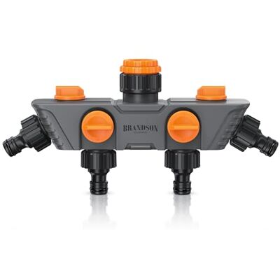 Brandson 4 Wege Verteiler Wasserhahn Wasserverteiler 3/4 Zoll Schlauchverteiler Gartenbewässerung verstärkte Metallgewinden Wasserschlauch Gartenschlauch Brandson 4 Wege Verteiler Wasserhahn Wasserverteiler 3/4 Zoll Schlauchverteiler Gartenbewässerung verstärkte Metallgewinden Wasserschlauch Gartenschlauch