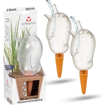 Scheurich Wasserspender Bördy M 2 x Klar 220ml Füllmenge Bewässerungskugel klein mit Ton Fuß Wasserspender Pflanzen und Blumen Terrakotta Stiel Scheurich Wasserspender Bördy M 2 x Klar 220ml Füllmenge Bewässerungskugel klein mit Ton Fuß Wasserspender Pflanzen und Blumen Terrakotta Stiel