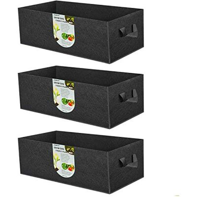 ANGELIOX Pflanzbeutel, 300 g, 3 Stück, 300 g, Dicker, Nicht gewebter Stoff, Hochbeet, quadratischer Blumentopf, Behälter für Karotte, Zwiebeln, Blumen, Obst/Anzuchttöpfe mit Griffen (60 x 30 x 20 cm) ANGELIOX Pflanzbeutel, 300 g, 3 Stück, 300 g, Dicker, Nicht gewebter Stoff, Hochbeet, quadratischer Blumentopf, Behälter für Karotte, Zwiebeln, Blumen, Obst/Anzuchttöpfe mit Griffen (60 x 30 x 20 cm)