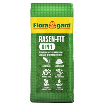 Floragard 4 in 1 Rasen-Fit 20 L für 10 m² Rasenerde Rasensubstrat zur Neuanlage zur Ausbesserung und Pflege des Rasens zum Topdressing nach dem Vertikutieren Floragard 4 in 1 Rasen-Fit 20 L für 10 m² Rasenerde Rasensubstrat zur Neuanlage zur Ausbesserung und Pflege des Rasens zum Topdressing nach dem Vertikutieren