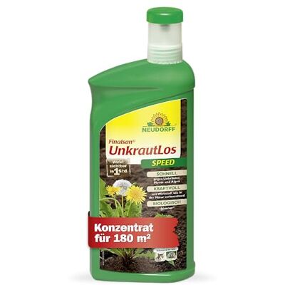 Neudorff Finalsan UnkrautLos Speed – Schnell wirkender Unkrautvernichter gegen Unkraut, Moos und Algen. Wirkt in 1 Stunde, Konzentrat für 180 m², 1 Liter Neudorff Finalsan UnkrautLos Speed – Schnell wirkender Unkrautvernichter gegen Unkraut, Moos und Algen. Wirkt in 1 Stunde, Konzentrat für 180 m², 1 Liter