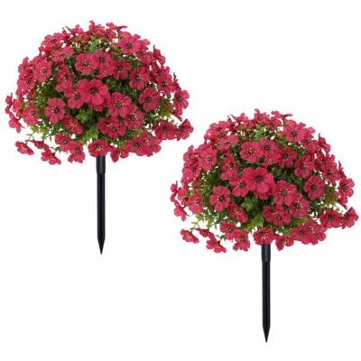 Generic 2Pcs 23.62 in Faux Flower Garden Stakes Easy Install No Fade Outdoor Realistic Plastic Flowers with Ground Stake for Porch Patio Balcony Planter Yard Generic 2Pcs 23.62 in Faux Flower Garden Stakes Easy Install No Fade Outdoor Realistic Plastic Flowers with Ground Stake for Porch Patio Balcony Planter Yard