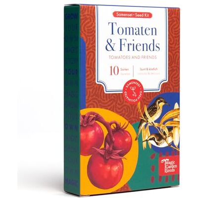 Magic Garden Seeds Tomaten & Friends 10 samenfeste Tomaten- und Kräutersorten bunt & köstlich Einsteiger-Saatgutset als kleines Geschenk oder für den Eigenbedarf Magic Garden Seeds Tomaten & Friends 10 samenfeste Tomaten- und Kräutersorten bunt & köstlich Einsteiger-Saatgutset als kleines Geschenk oder für den Eigenbedarf