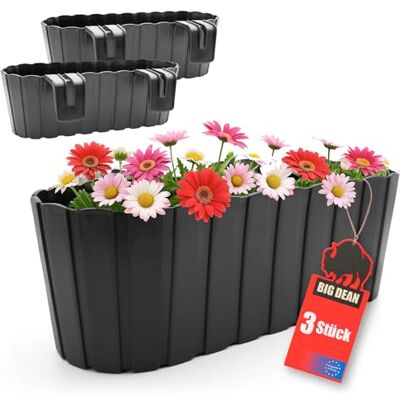 BigDean 3 Stück Blumenkasten Balkongeländer Balkon Blumenkasten Geländer BigDean 3 Stück Blumenkasten Balkongeländer Balkon Blumenkasten Geländer
