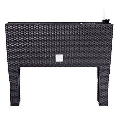 Unbekannt Blumentopf, Blumenkasten mit Füßen, Rattan, Bewässerung, 4 Farben, 2 Größen, RG-Verteilung 800, Anthrazit Unbekannt Blumentopf, Blumenkasten mit Füßen, Rattan, Bewässerung, 4 Farben, 2 Größen, RG-Verteilung 800, Anthrazit