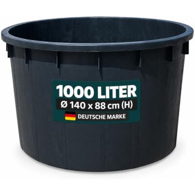 Kreher Regentonne Wassertank XXL Kunststoff (1000 L, Schwarz) Wasserbehälter aus robustem PP, abwaschbar und witterungsbeständig, ideal für Garten und Hof Kreher Regentonne Wassertank XXL Kunststoff (1000 L, Schwarz) Wasserbehälter aus robustem PP, abwaschbar und witterungsbeständig, ideal für Garten und Hof