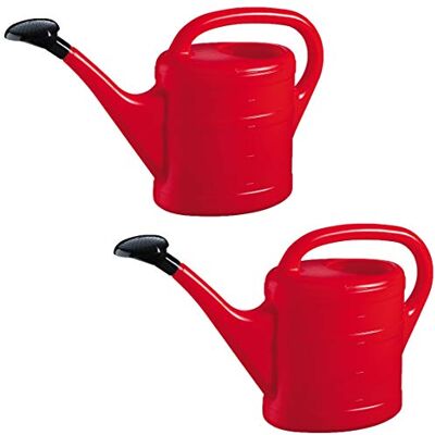 Geli Gießkanne 5 L (2X) ROT Blumenkanne Gartengießkanne Geli Gießkanne 5 L (2X) ROT Blumenkanne Gartengießkanne
