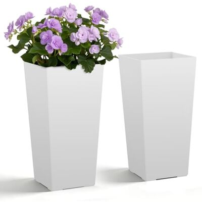 VEVOR Pflanztopf 300x300x550 mm 2er-Set, Blumentopf, Blumenkübel, PP-Pflanzgefäß, Planzkübel, Pflanzkasten mit Innentopf, Geeignet für Zimmer- & Gartenpflanzen, weiß VEVOR Pflanztopf 300x300x550 mm 2er-Set, Blumentopf, Blumenkübel, PP-Pflanzgefäß, Planzkübel, Pflanzkasten mit Innentopf, Geeignet für Zimmer- & Gartenpflanzen, weiß