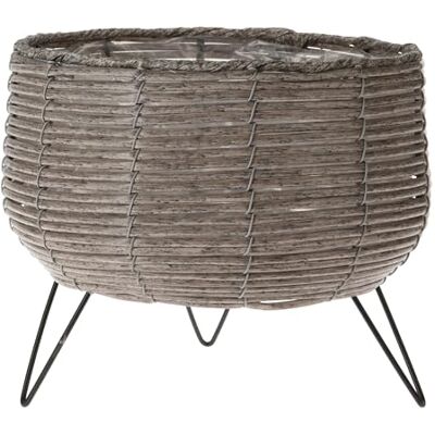 PROGARDEN Blumentopf mit Füßen 25x23cm 1 Stück Pflanzgefäß mit Folie Blumenübertopf Holzoptik Deko Garten Aussenbereich & Innenbereich Pflanzentopf Taupe PROGARDEN Blumentopf mit Füßen 25x23cm 1 Stück Pflanzgefäß mit Folie Blumenübertopf Holzoptik Deko Garten Aussenbereich & Innenbereich Pflanzentopf Taupe