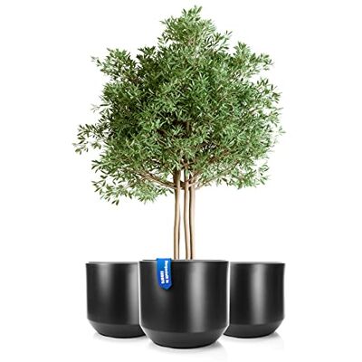 BigDean 3X Blumentopf Style ø 58 cm anthrazit + Innentopf Blumenkübel XL wetterfester Pflanztopf groß aus bruchsicherem Kunststoff Pflanzkübel groß Außen & Innen geeignet BigDean 3X Blumentopf Style ø 58 cm anthrazit + Innentopf Blumenkübel XL wetterfester Pflanztopf groß aus bruchsicherem Kunststoff Pflanzkübel groß Außen & Innen geeignet