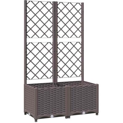 vidaXL Pflanzkübel mit Rankgitter Blumenkübel Pflanzkasten Blumentopf Blumenkasten Rankhilfe Spalier Gartenspalier Braun 80x40x136cm PP vidaXL Pflanzkübel mit Rankgitter Blumenkübel Pflanzkasten Blumentopf Blumenkasten Rankhilfe Spalier Gartenspalier Braun 80x40x136cm PP