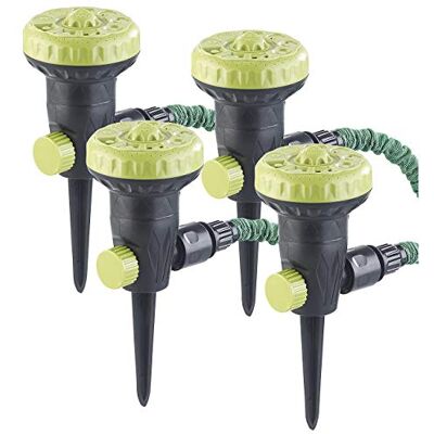 Royal Gardineer Sprenger: 4er-Set Gartensprinkler zum Bewässern und Abkühlen, 9 Einstellungen (Beregner, Sprühdüse für Gartenschlauch, Spray) Royal Gardineer Sprenger: 4er-Set Gartensprinkler zum Bewässern und Abkühlen, 9 Einstellungen (Beregner, Sprühdüse für Gartenschlauch, Spray)
