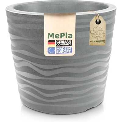 MePla Blumentopf Trento runder Pflanzkübel wetterfestes Pflanzgefäß UV-beständiger Blumenkübel Pflanzentopf Kübel ø 35 cm grau MePla Blumentopf Trento runder Pflanzkübel wetterfestes Pflanzgefäß UV-beständiger Blumenkübel Pflanzentopf Kübel ø 35 cm grau