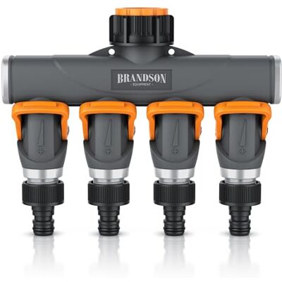 Brandson Wasserverteiler 3/4 Zoll 4 Fach 4 Wege Verteiler Wasserhahn verstärkte Metallgewinden Garten Wasserschlauch Gartenschlauch Brandson Wasserverteiler 3/4 Zoll 4 Fach 4 Wege Verteiler Wasserhahn verstärkte Metallgewinden Garten Wasserschlauch Gartenschlauch