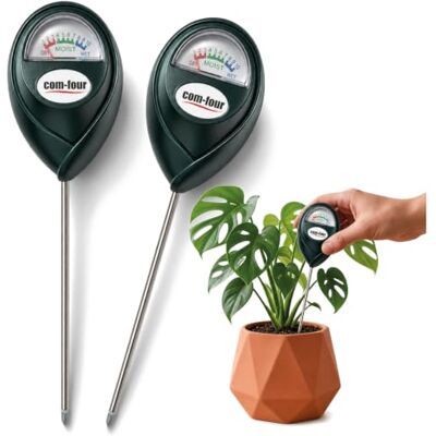 com-four ® 2X Erdfeuchtemesser ohne Batteriebetrieb, Pflanzenfeuchtigkeitsme Gemüsebeet Rasen und Garten com-four ® 2X Erdfeuchtemesser ohne Batteriebetrieb, Pflanzenfeuchtigkeitsme Gemüsebeet Rasen und Garten