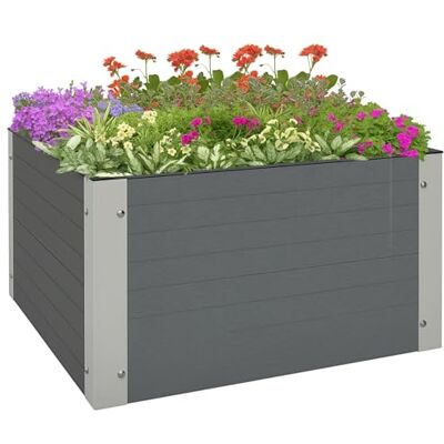 Outsunny Hochbeet mit Offenem Boden für Garten Balkon 60 x 60 x 30 cm Grau Outsunny Hochbeet mit Offenem Boden für Garten Balkon 60 x 60 x 30 cm Grau