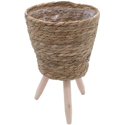 Spetebo Blumenständer aus Stroh innen mit Folie 40 x 26 cm Rattan Pflanzenständer mit 3 Holz Beinen Deko Blumentopf Pflanztopf Korb Topf mit Füßen für Zimmerpflanzen Spetebo Blumenständer aus Stroh innen mit Folie 40 x 26 cm Rattan Pflanzenständer mit 3 Holz Beinen Deko Blumentopf Pflanztopf Korb Topf mit Füßen für Zimmerpflanzen