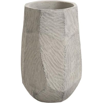 Beliani Blumentopf Zement grau rund 32x32 cm strukturiert asymmetrisch Indoor & Outdoor 49 cm hoch modern Enstal Beliani Blumentopf Zement grau rund 32x32 cm strukturiert asymmetrisch Indoor & Outdoor 49 cm hoch modern Enstal