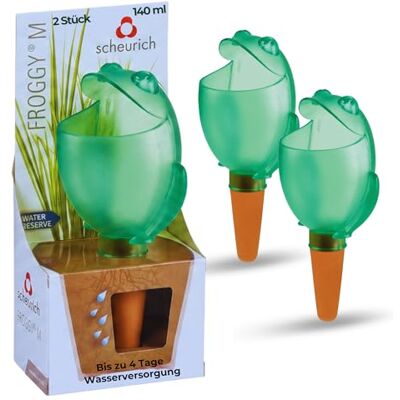 Scheurich Wasserspender Froggy M 2X Grün Bewässerungskugel 140ml Füllmenge Wasserspender für Zimmerpflanzen Gießhilfe Scheurich Wasserspender Froggy M 2X Grün Bewässerungskugel 140ml Füllmenge Wasserspender für Zimmerpflanzen Gießhilfe