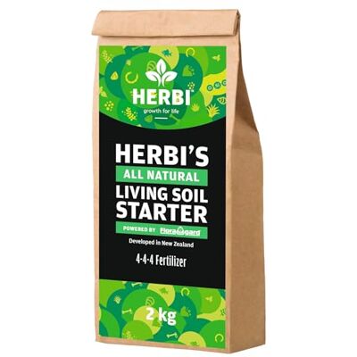 Floragard Herbi’s Living Soil Starter NPK 4-4-4, organischer Dünger für die Wachstumsphase, 2 kg Floragard Herbi’s Living Soil Starter NPK 4-4-4, organischer Dünger für die Wachstumsphase, 2 kg
